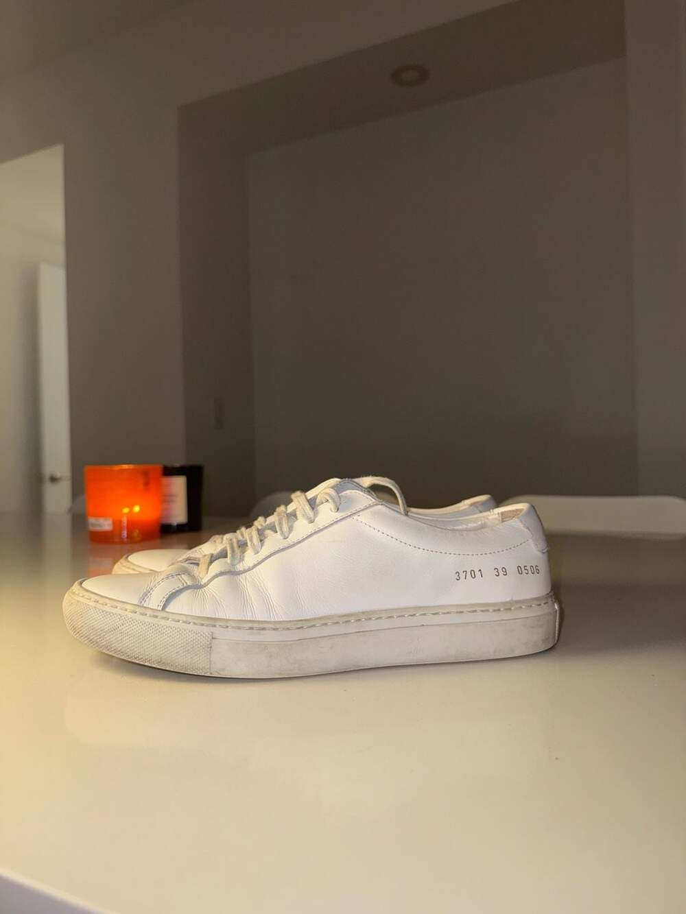 Common Projects Women's Original Achilles Low White Leather Sneakers Size 39